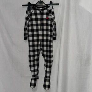 black & white checkered / gingham / plaid Children's Place footie pjs size 2T